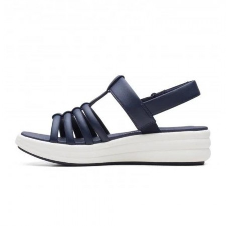 Clarks Drift Ease Δερμάτινες Ανατομικές Πλατφόρμες Μπλε 26164969